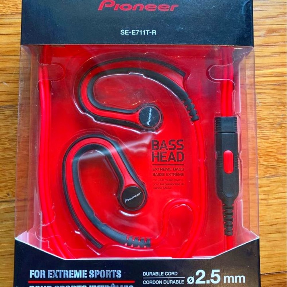 New Pioneer Inner-Ear Headphones SE-E711T-R Red